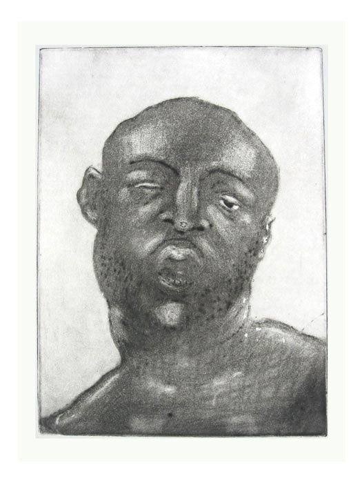 Head of Boxer with closed eye